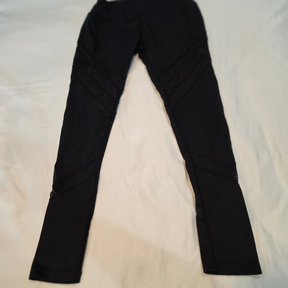 Avia Mesh Panel Leggings Womens Small 4-6 Black Excellent AVL48176 Activewear